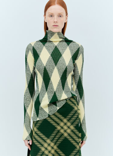 Burberry 아가일 하이넥 스웨터 그린 bur0255026
