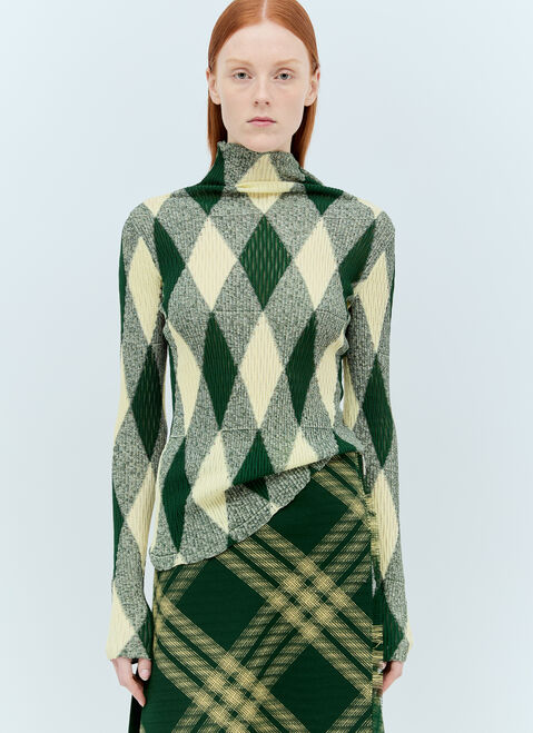 Burberry Argyle High-Neck Sweater Beige bur0255045