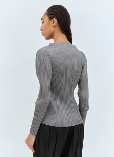 Pleats Please Issey Miyake High-Neck Top Grey plp0258022