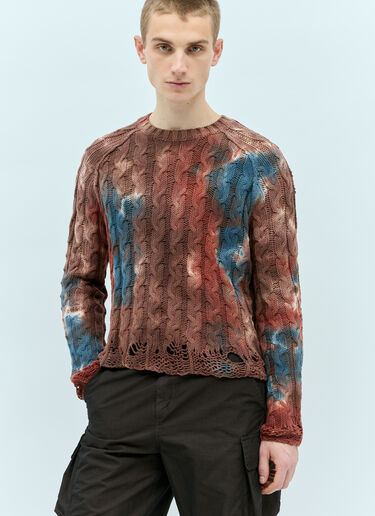 Acne Studios Tie-Dye Cable Knit Sweater Brown acn0154020