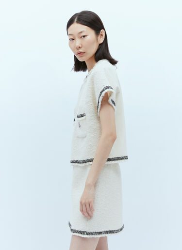 Moncler 短袖粗花呢 T 恤 乳白色 mon0255032