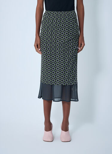 Mesh Midi Skirt Dries Van Noten Mesh Midi Skirt Green dvn0262004