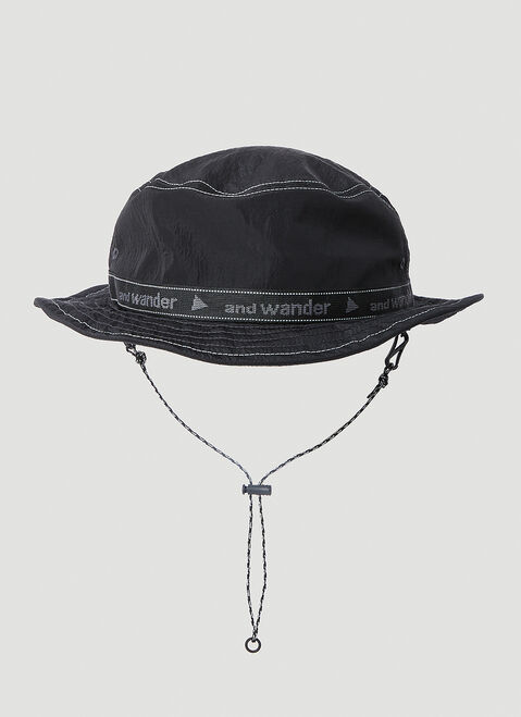 And Wander JQ テープ バケットハット Black anw0152010
