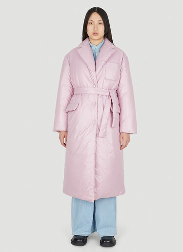 Miu Miu Puffer Belted Coat Pink miu0250019