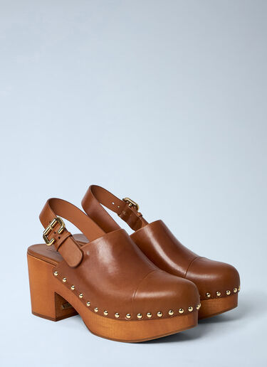 Jeannette Heel Clogs Chloé Jeannette Heel Clogs Brown chl0263064