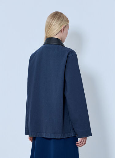 Miu Miu Single-Breasted Garment-Dyed Gabardine Jacket Blue miu0264102