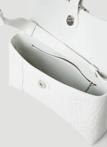 Balenciaga Hourglass XS Croc Shoulder Bag White bal0246032