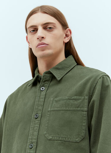 コットンツイルシャツ A.P.C. コットンツイルシャツ グリーン apc0154004