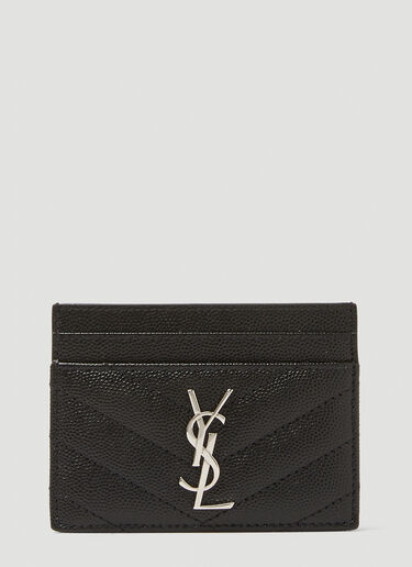 Saint Laurent Cassandre Matelassé Cardholder Black sla0232049