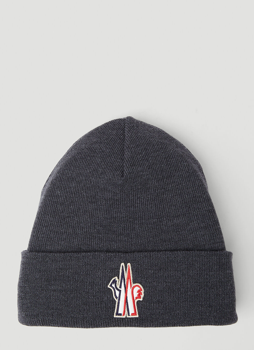 Moncler Grenoble Logo Patch Beanie Hat Brown mog0155002