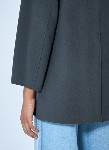 LN-CC® - Max Mara: Minimalist Wool Coat with Scarf - Dark Grey Max Mara Minimalist Wool Coat with Scarf Dark Grey max0265228