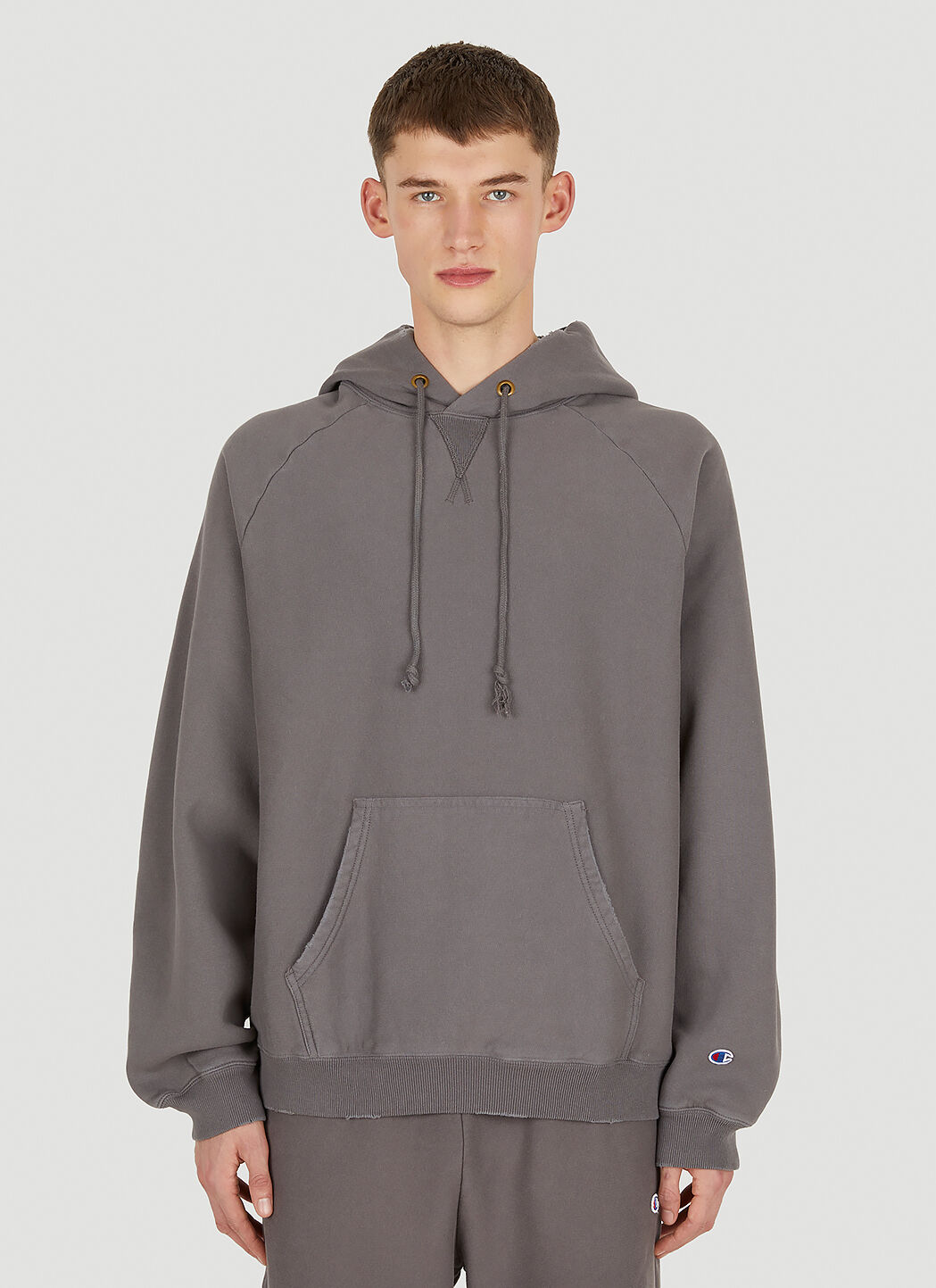 Champion sleeve deals logo overhead hoodie