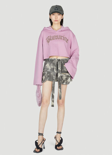 Blumarine Embellished Logo Hooded Sweatshirt Lilac blm0252037