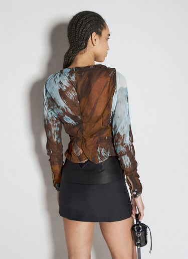 Vivienne Westwood Shrunken Ruched Cardigan Brown vvw0253002