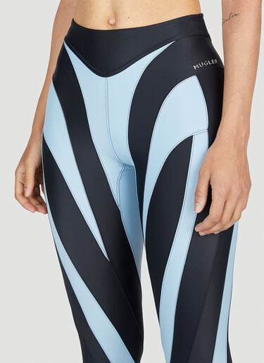 Mugler Panel Leggings Light Blue mug0252020