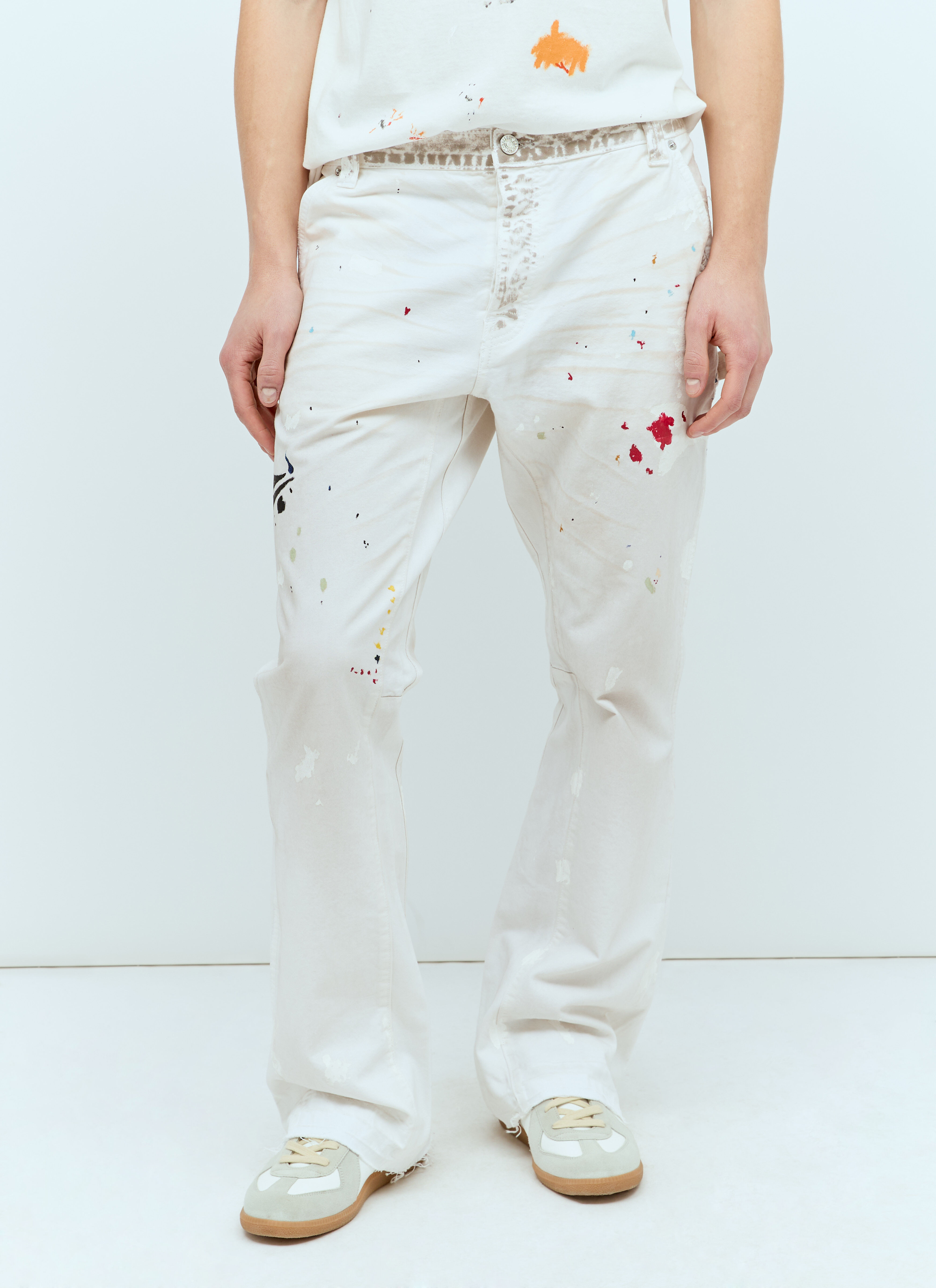 Stüssy Painted Carpenter Flared Jeans Beige sts0154013