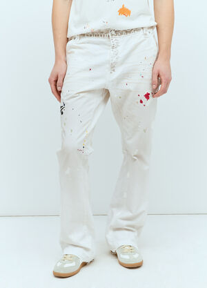 Stüssy Painted Carpenter Flared Jeans Beige sts0154013