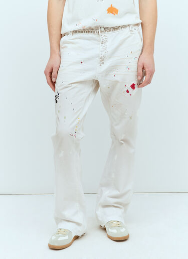 Gallery Dept. Painted Carpenter Flared Jeans White gdp0153044