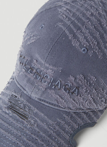 Balenciaga Laser Destroyed Baseball Cap Blue bal0151052