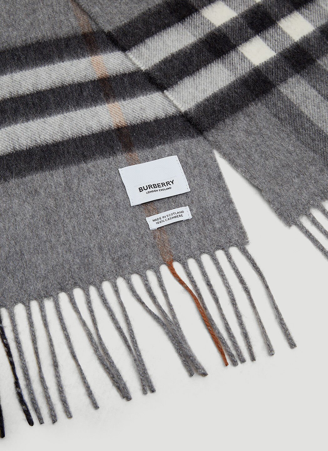 Burberry Men s Giant Check Cashmere Scarf in Grey LN CC