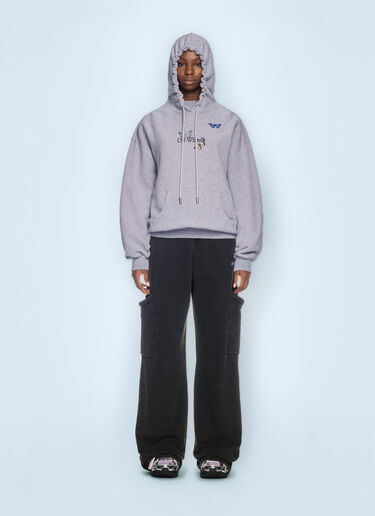 Off-White Bookish Butterfly Hooded Sweatshirt Grey ofw0260020