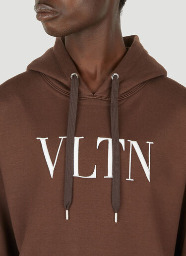 Valentino VLTN 로고 후디드 스웻셔츠 브라운 val0149016