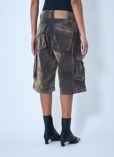 Vaquera Denim Cargo Shorts Brown vaq0264002