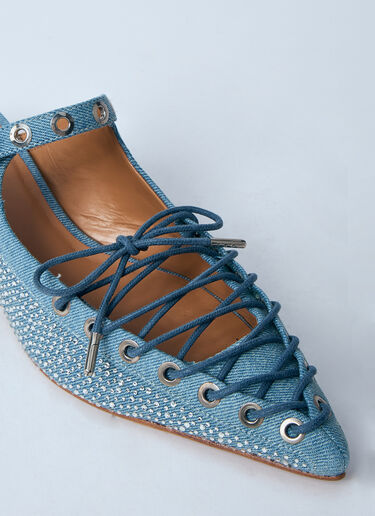 GANNI Embellished Denim Mules Blue gan0260020