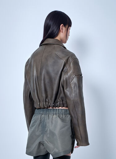 LN-CC® - Rick Owens: Collared Mac Bomber Jacket - Dark Grey Rick Owens Collared Mac Bomber Jacket Dark Grey ric0266007