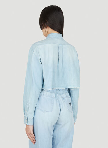 Miu Miu Cropped Denim Shirt Blue miu0250028