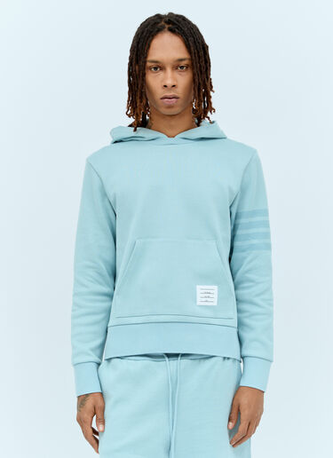 Thom Browne Four-Bar Hooded Sweatshirt Blue thb0155004