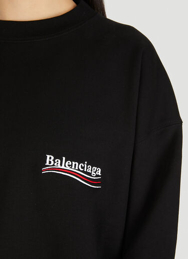 Balenciaga 로고 프린트 크루넥 스웻셔츠 블랙 bal0249128