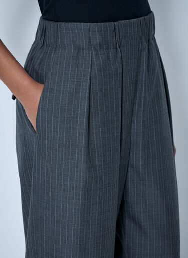 LN-CC® - Jil Sander: Pinstripe Wide-Leg Trousers - Grey Jil Sander Pinstripe Wide-Leg Trousers Grey jil0265009