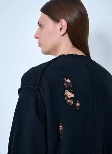 Yohji Yamamoto 仿旧针织毛衣  黑色 yoy0160007