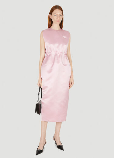 Prada Double Satin Dress Pink pra0248054