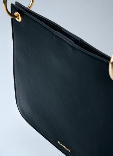 Jil Sander Structured Leather Shoulder Bag Black jil0264040