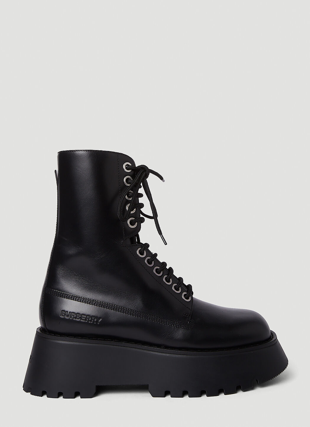Burberry Mason Combat Boots in Black LN CC