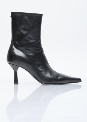 MM6 Maison Margiela Slim Leather Boots Grey mmm0255019