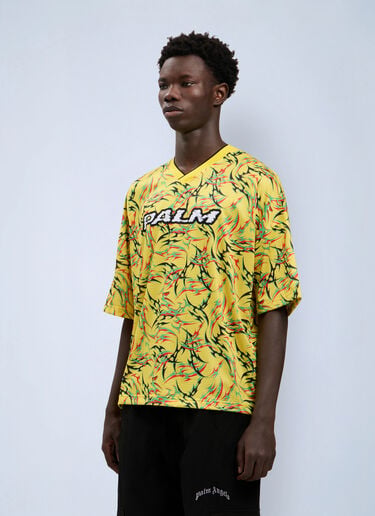 Palm Angels Tribal Allover Palm Sport T-Shirt Yellow pma0164169