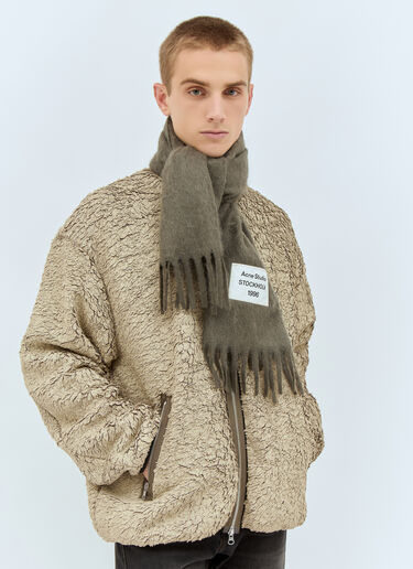 Acne Studios Skinny Fringe Alpaca Scarf Grey acn0158026