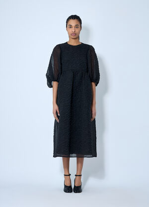 Cecilie Bahnsen Karmen Textured Midi Dress Black cec0260001