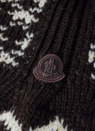 LN-CC® - Moncler: Patterned Knit Balaclava - Brown Moncler Patterned Knit Balaclava Brown mon0266046