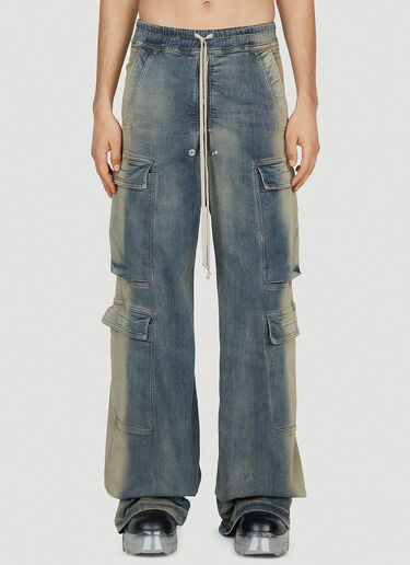 Rick Owens Double Jumbobela Cargo Jeans Blue ric0152005