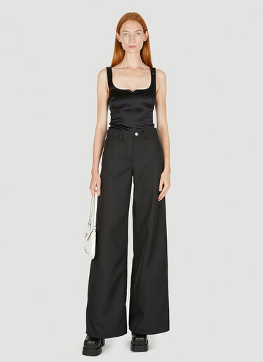 Courrèges Square 缎面上衣 黑色 cou0249012