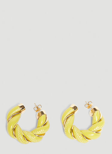 Bottega Veneta Twisted Leather Earrings Yellow bov0245091