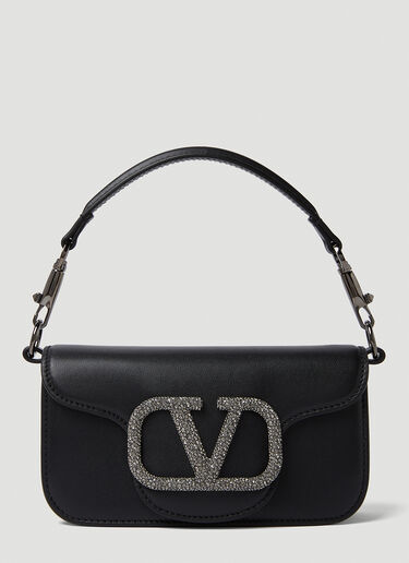 Valentino Logo Plaque Shoulder Bag Black val0249034