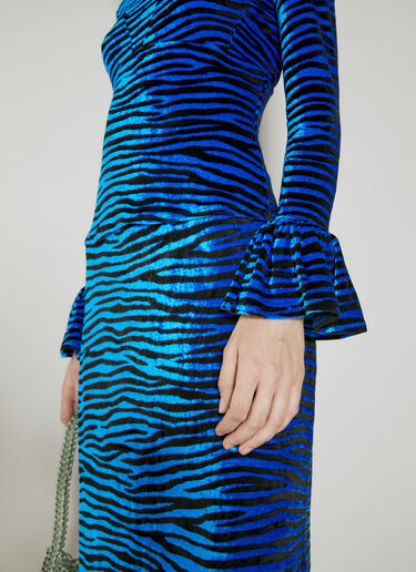 Rabanne Velvet Zebra Print Top Blue pac0253021