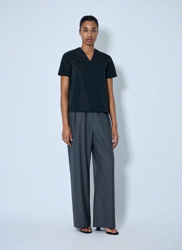 LN-CC® - Jil Sander: Pinstripe Wide-Leg Trousers - Grey Jil Sander Pinstripe Wide-Leg Trousers Grey jil0265009