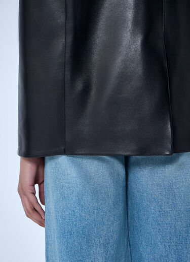 Khaite Single-Breasted Leather Jacket Black kha0264010