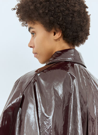 Chloé Lacquered Cropped Poncho Brown chl0258010